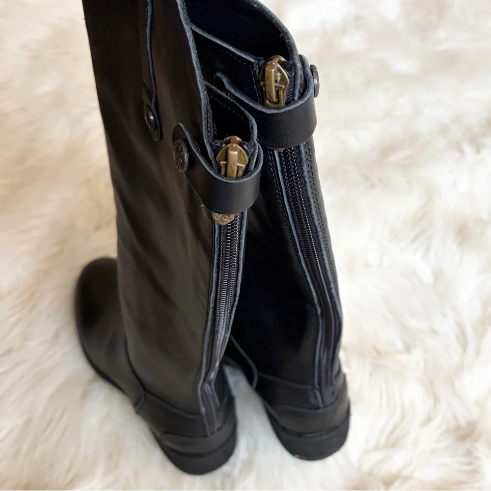 Sam Edelman NEW Kids’ Penny Tall Leather Riding Boots Black 1
